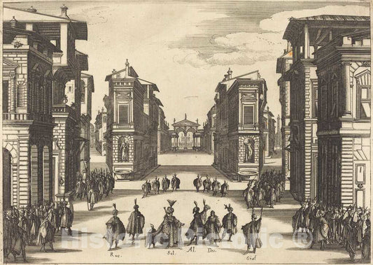 Art Print : Jacques Callot, Solimano, Act IV, 1620 - Vintage Wall Art