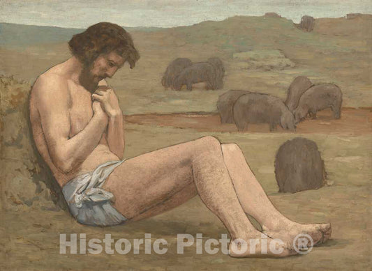 Art Print : Pierre Puvis de Chavannes, The Prodigal Son, c. 1879 - Vintage Wall Art