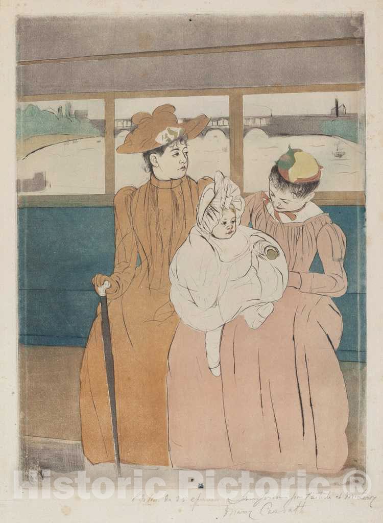 Art Print : Mary Cassatt, in The Omnibus, 1890-1891 - Vintage Wall Art
