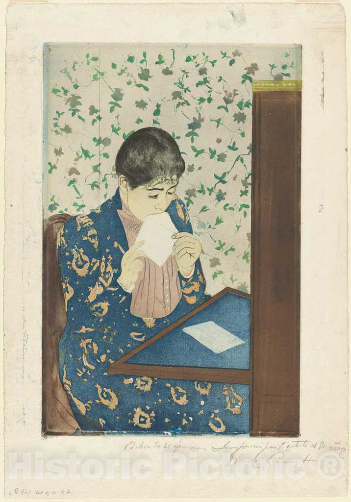 Art Print : Mary Cassatt, The Letter, 1890-1891 - Vintage Wall Art