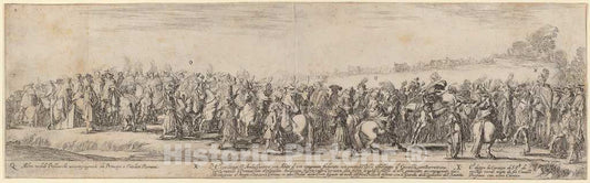 Art Print : Stefano Della Bella, Polish Nobles, His Excellency The Ambassador, and His Carriage, 1633 - Vintage Wall Art