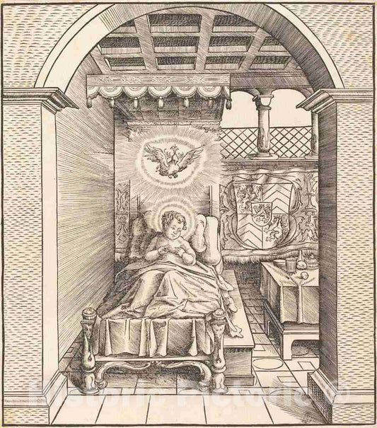 Art Print : Leonhard Beck, Saint Dentalinus, c.1517 - Vintage Wall Art