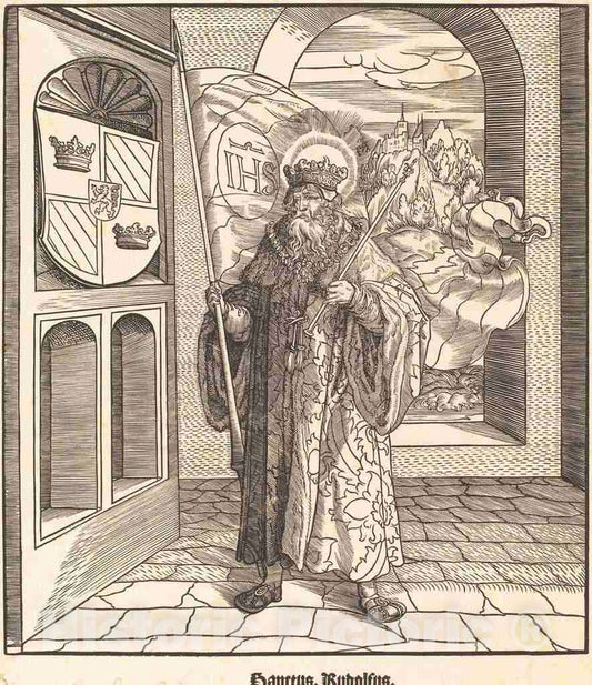 Art Print : Leonhard Beck, Saint Rudolfus, c.1517 - Vintage Wall Art