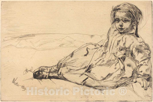 Art Print : James McNeill Whistler, Bibi Valentin, 1859 - Vintage Wall Art