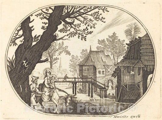 Art Print : Balthasar Moncornet, The Flight into Egypt - Vintage Wall Art