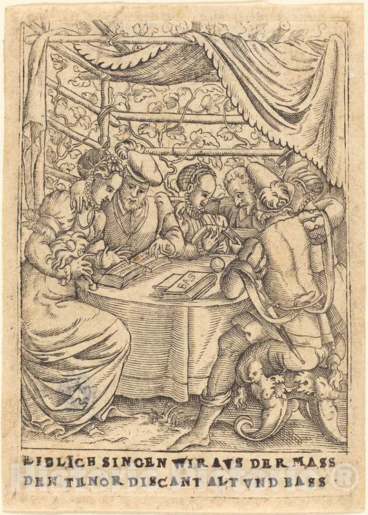 Art Print : Liblich singen wir AVS der Mass den Tenor Discant Alt und Bass, c. 1580 - Vintage Wall Art