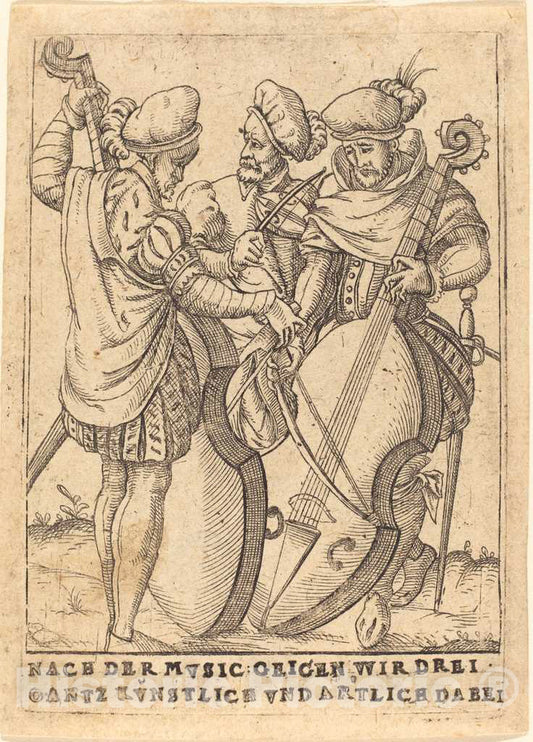Art Print : Nach der Mvsic: Geigen wir DREI gantz Kvnstlice vnd artliche dabei, c. 1580 - Vintage Wall Art
