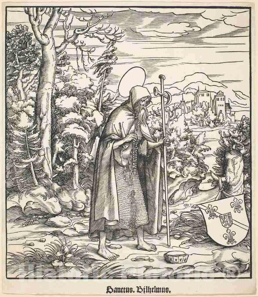 Art Print : Leonhard Beck, Saint Bilhelmus, c.1517 - Vintage Wall Art