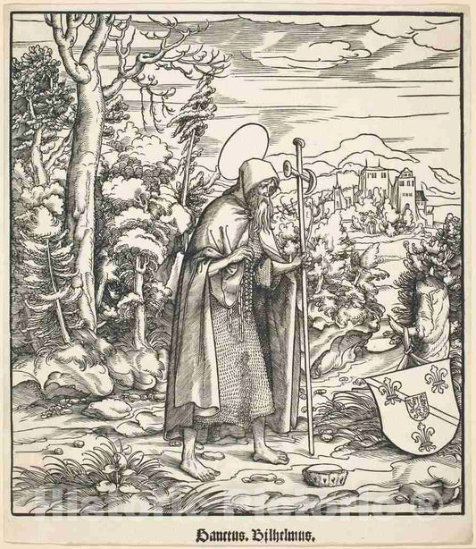 Art Print : Leonhard Beck, Saint Bilhelmus, c.1517 - Vintage Wall Art