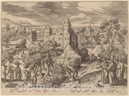 Art Print : Collaert After Hans BOL, The Parable of The Fig Tree (Libra), 1585 - Vintage Wall Art