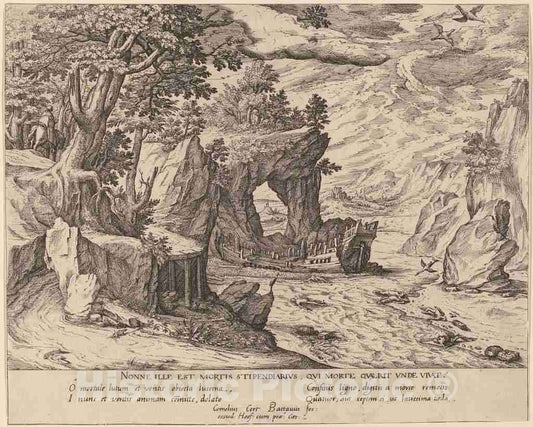 Art Print : Cornelis Cort, After The Shipwreck - Vintage Wall Art