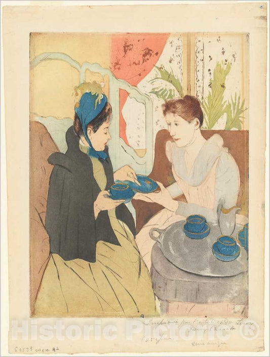 Art Print : Mary Cassatt, Afternoon Tea Party, 1890-1891 - Vintage Wall Art