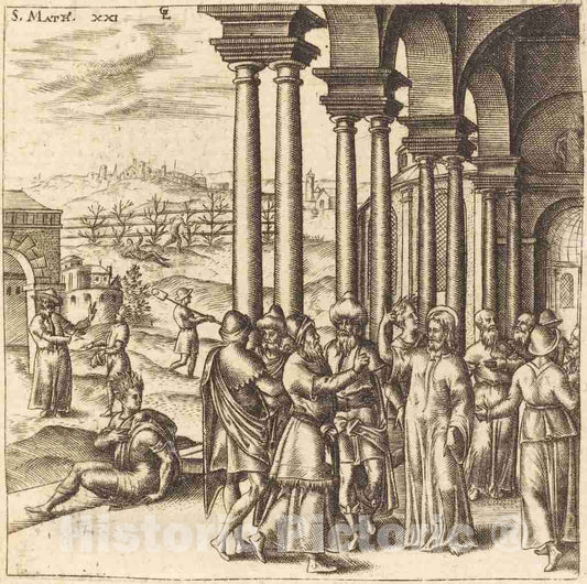 Art Print : LÃ©onard Gaultier, Christ in The Temple, c.1578 - Vintage Wall Art