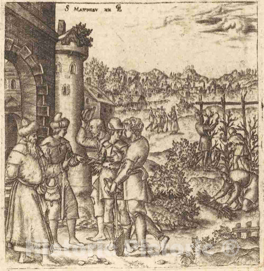 Art Print : LÃ©onard Gaultier, The Parable of The Laborers in The Vineyard, c.1578 - Vintage Wall Art