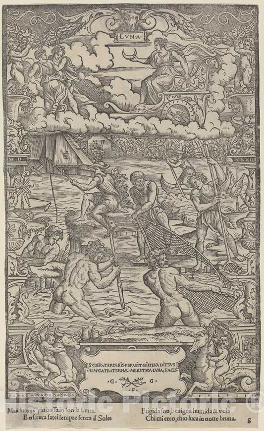 Art Print : Gabriele Giolito de' Ferrara, Moon, 1534 - Vintage Wall Art