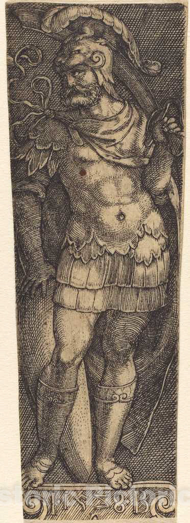 Art Print : Sheath with Warrior, 1528 - Vintage Wall Art
