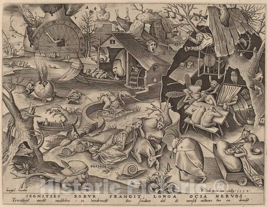 Art Print : Heyden After Bruegel, Sloth, 1558 - Vintage Wall Art