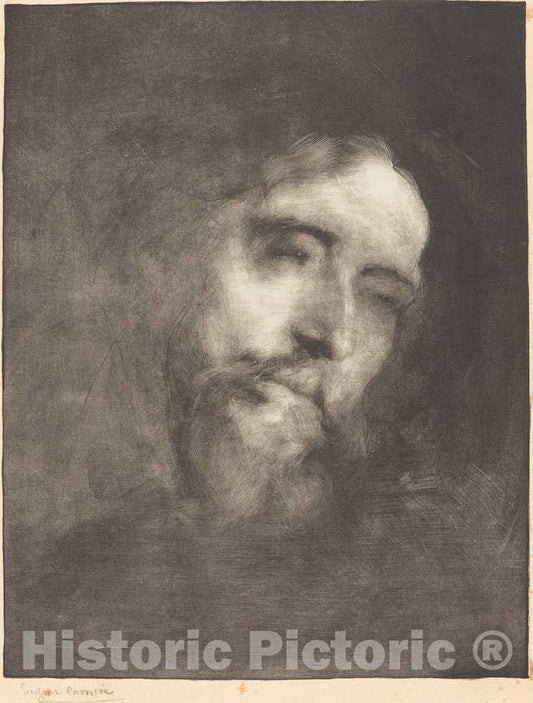 Art Print : EugÃ¨ne CarriÃ¨re, Alphonse Daudet, 1893 - Vintage Wall Art