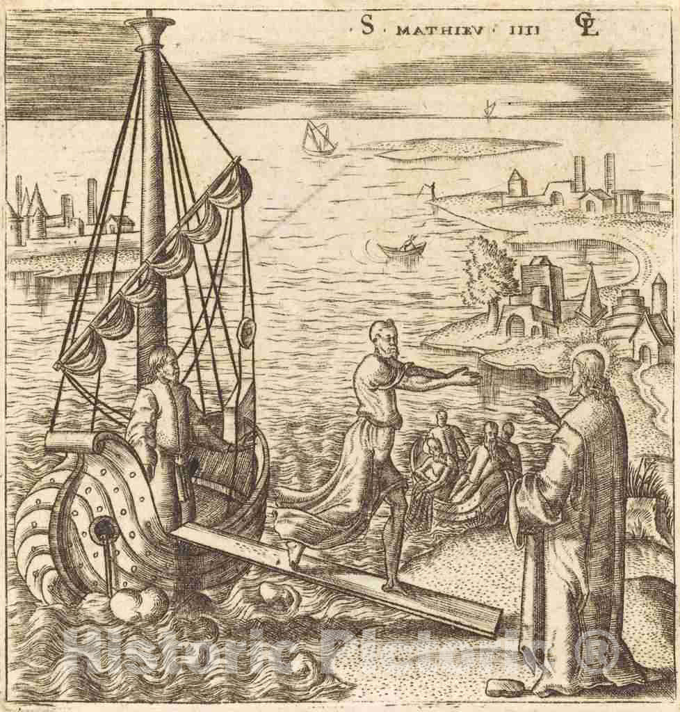 Art Print : LÃ©onard Gaultier, Follow Me and I Will Make You Fishers of Men, c.1578 - Vintage Wall Art