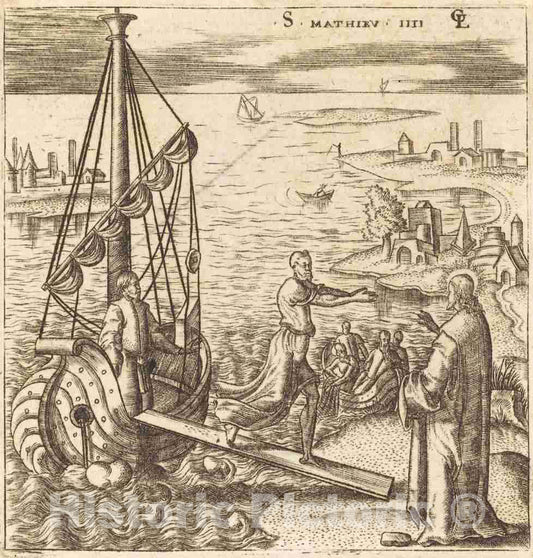 Art Print : LÃ©onard Gaultier, Follow Me and I Will Make You Fishers of Men, c.1578 - Vintage Wall Art