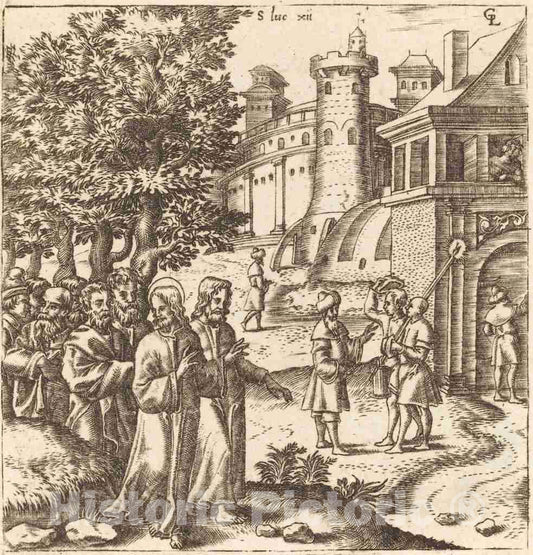 Art Print : LÃ©onard Gaultier, Christ Teaching The Multitude, c.1578 - Vintage Wall Art
