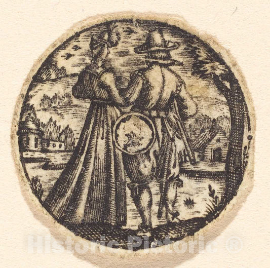 Art Print : Antoine Jacquard, Lovers - Vintage Wall Art
