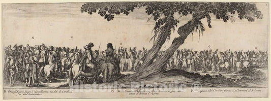 Art Print : Stefano Della Bella, Spanish Gentlemen, Polish and French Horsemen, 1633 - Vintage Wall Art