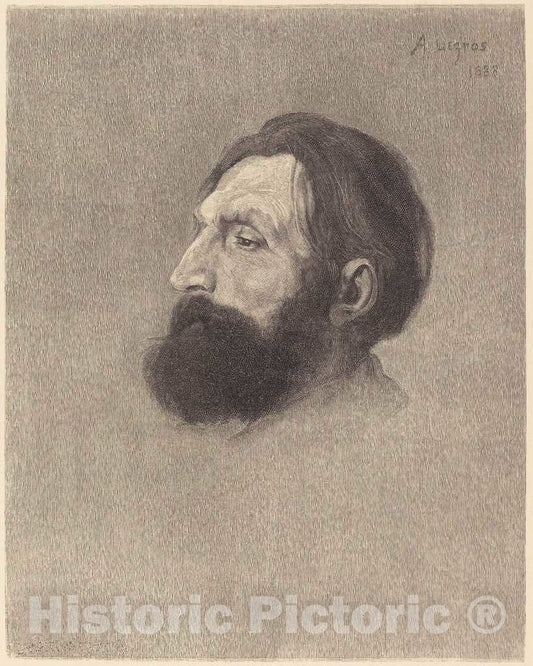 Art Print : Whitney After Legros, Auguste Rodin - Vintage Wall Art
