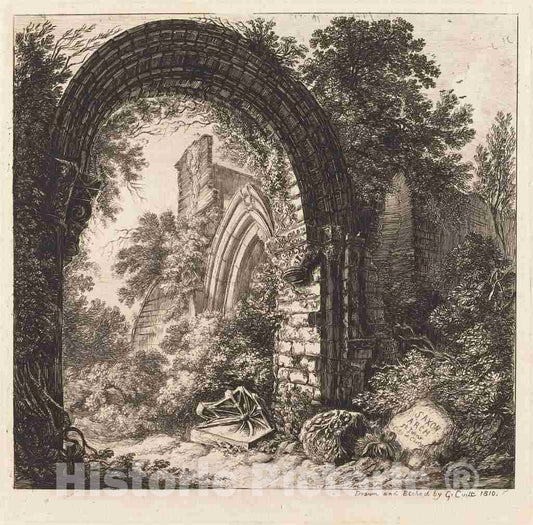 Art Print : George Cuitt The Younger, Saxon Arch, 1810 - Vintage Wall Art