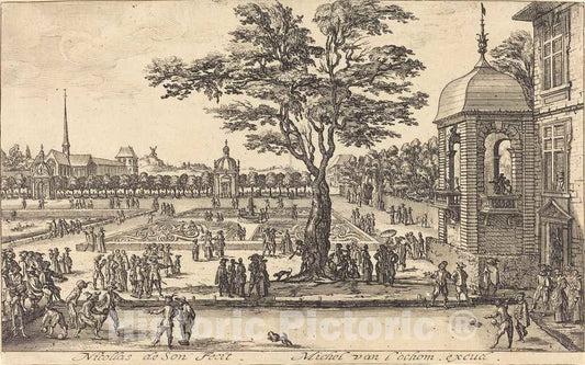 Art Print : Nicolas de Son, View of a Garden - Vintage Wall Art