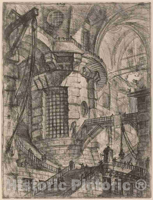 Art Print : Giovanni Battista Piranesi, The Round Tower, c.1750 - Vintage Wall Art
