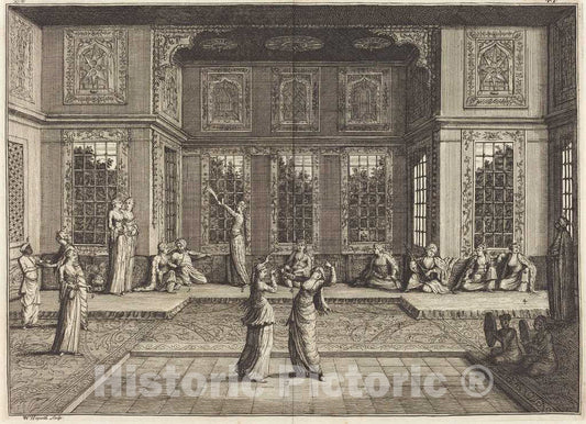Art Print : William Hogarth, The Seraglio, 1723 - Vintage Wall Art