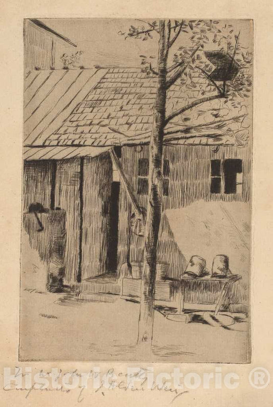 Art Print : Julian Alden Weir, Dooryard, Buckets and Tree - Vintage Wall Art