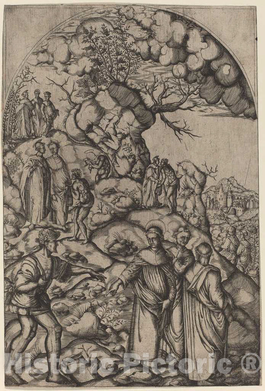 Art Print : Del Sarto, Saint Filippo Benizzi Healing a Beggar, c.1515 - Vintage Wall Art