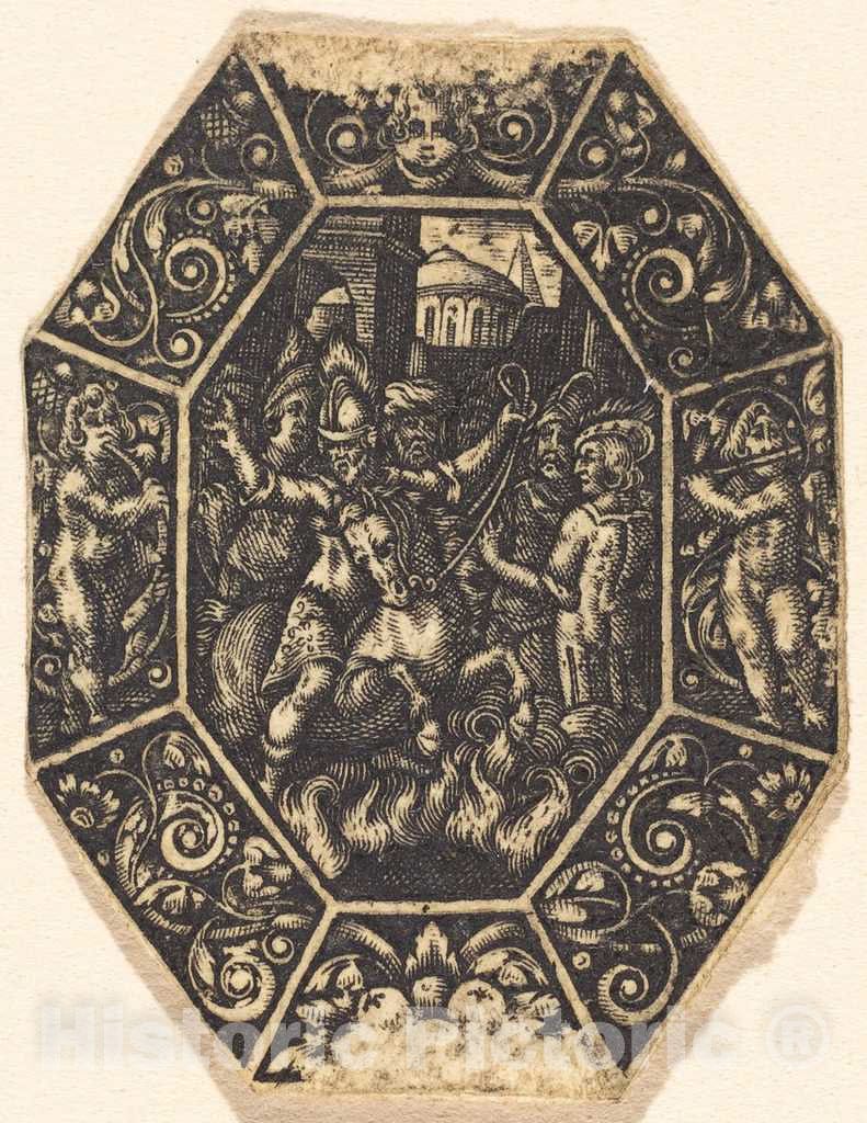 Art Print : Antoine Jacquard, Man on Horseback - Vintage Wall Art