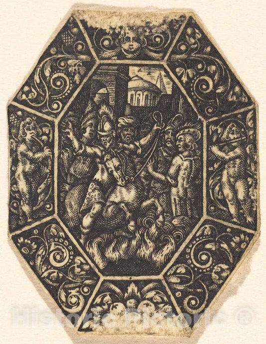 Art Print : Antoine Jacquard, Man on Horseback - Vintage Wall Art