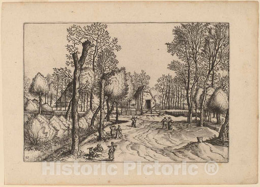 Art Print : Doetechum, Farms, in or Before 1676 - Vintage Wall Art