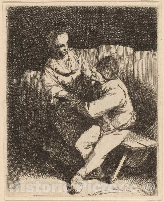 Art Print : Cornelis Bega, The Refused Caress - Vintage Wall Art