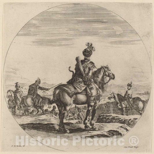 Art Print : Stefano Della Bella, Polish Cavalier - Vintage Wall Art