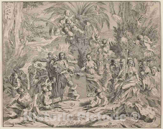 Art Print : Pietro Testa, Allegory of Painting - Vintage Wall Art