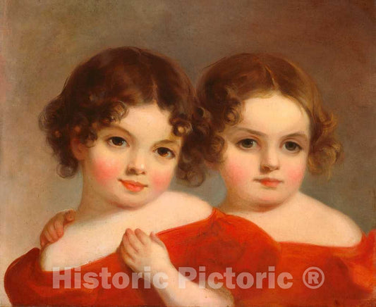 Art Print : Thomas Sully, The Leland Sisters, c. 1830 - Vintage Wall Art