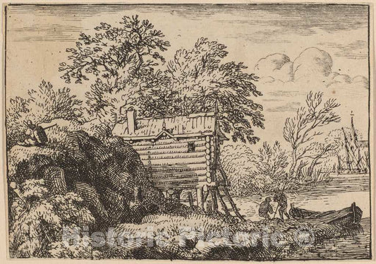 Art Print : Allart Van Everdingen, Fisherman's Hut, c.1651 - Vintage Wall Art