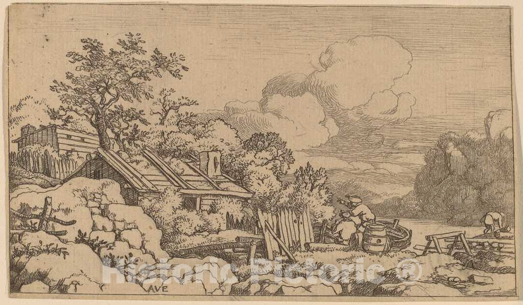 Art Print : Allart Van Everdingen, Carpenter's Hut, c.1651 - Vintage Wall Art