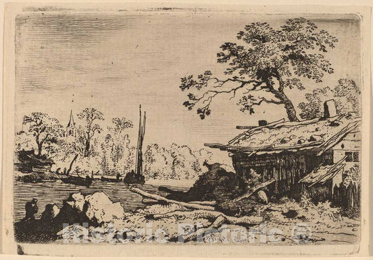 Art Print : Allart Van Everdingen, Ruinous Hut, c.1651 - Vintage Wall Art