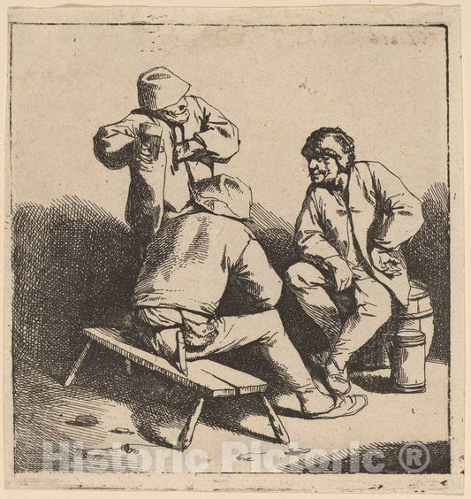 Art Print : Cornelis Bega, The Three Drinkers - Vintage Wall Art