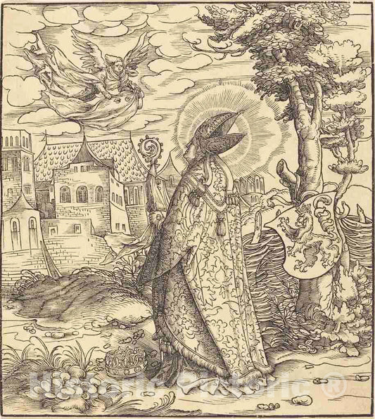 Art Print : Leonhard Beck, Saint Goery, c.1517 - Vintage Wall Art