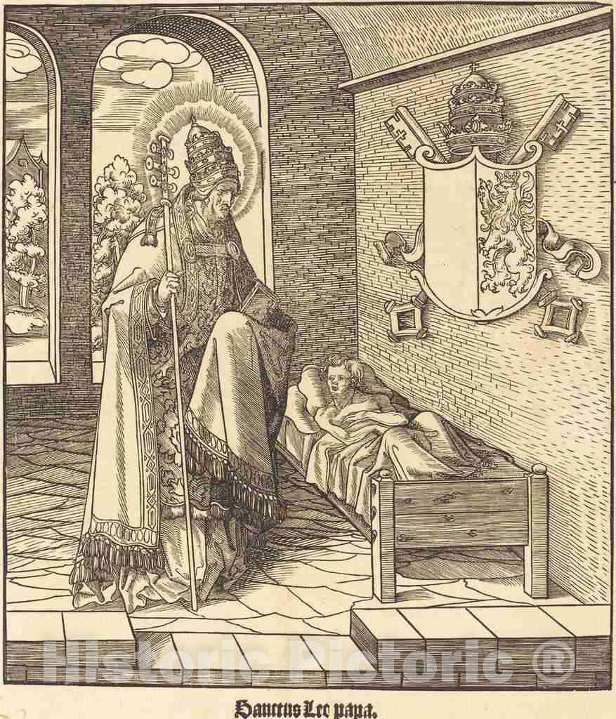 Art Print : Leonhard Beck, Saint Leo (Pope Leo IX), c.1517 - Vintage Wall Art