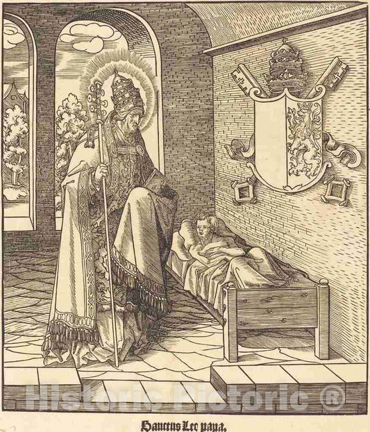 Art Print : Leonhard Beck, Saint Leo (Pope Leo IX), c.1517 - Vintage Wall Art