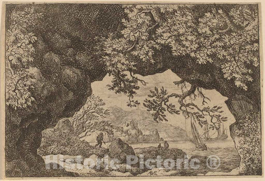 Art Print : Allart Van Everdingen, View Through a Pierced Rock, c.1651 - Vintage Wall Art