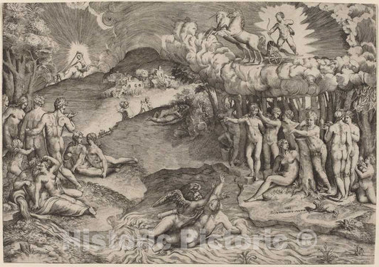 Art Print : Giulio Bonasone, The Triumph of Love, 1545 - Vintage Wall Art